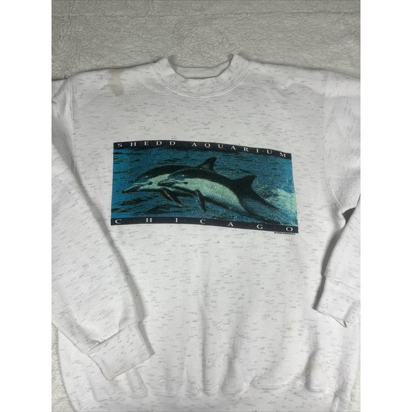 Vintage Chicago‎ Shedd Aquarium "Oceanarium" Crewneck Sweatshirt 1990's Dolphin - Picture 1 of 11